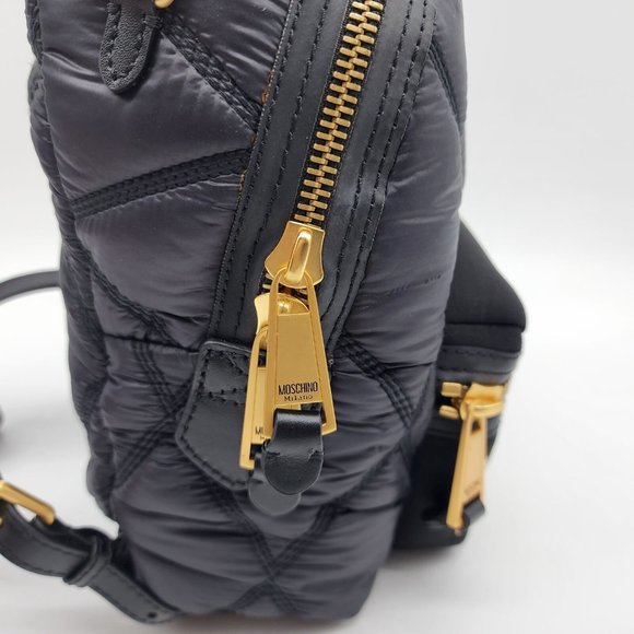 Moschino Quilted Nylon Backpack | Navy | NEW Defective - Picture 4 of 8